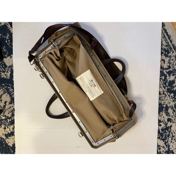 Line of Trade No. 0312 Tan Canvas Leather Trim Weekender Duffel Bag Mens Travel - Picture 7 of 11